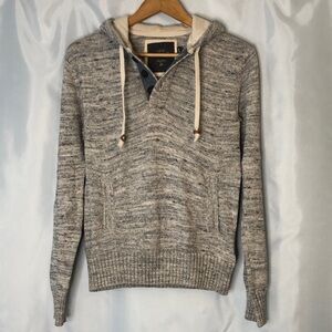 H&M L.O.G.G. Mens Hooded Gray Sweater Long Sleeve 100% cotton Size S